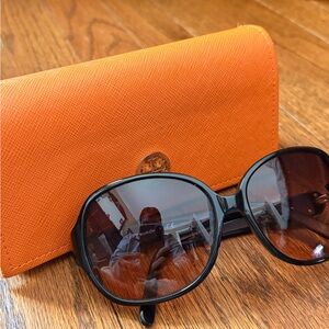Tory Burch Black Sunglasses with Orange Case